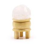 Rock Quartz Gemstone Faceted Healing Ball & Stand