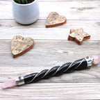 Silver Rose Quartz Sphere Twisted Healing Wand