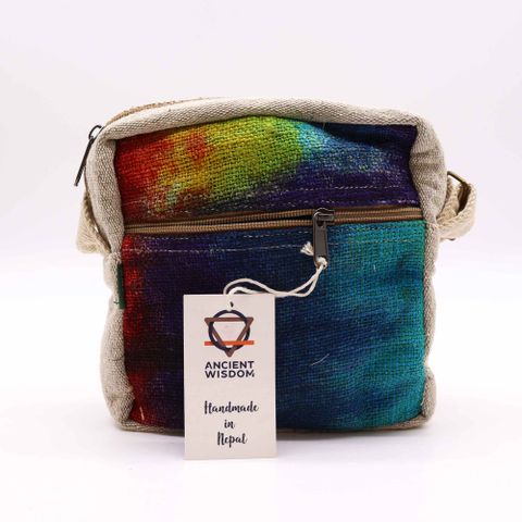 Tiedye Hemp Messenger Bag 1  Zip