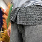Thai Fisherman Mandala Mantra on Grey Yoga and Festival Pants