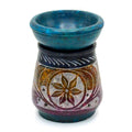 Flower Small Coloured Soapstone Oil Burner