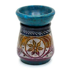 Flower Small Coloured Soapstone Oil Burner