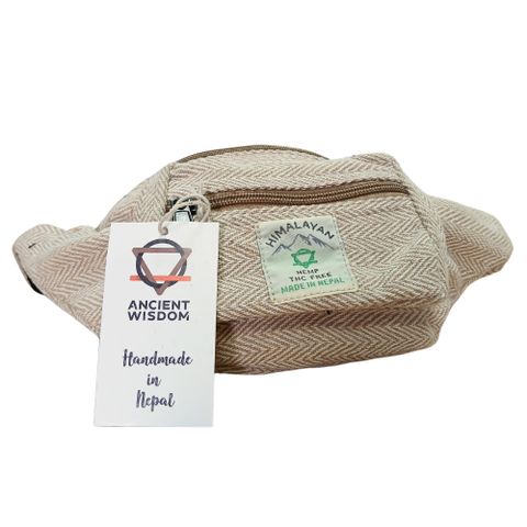 Natural Cotton Hemp Style Belt Bag