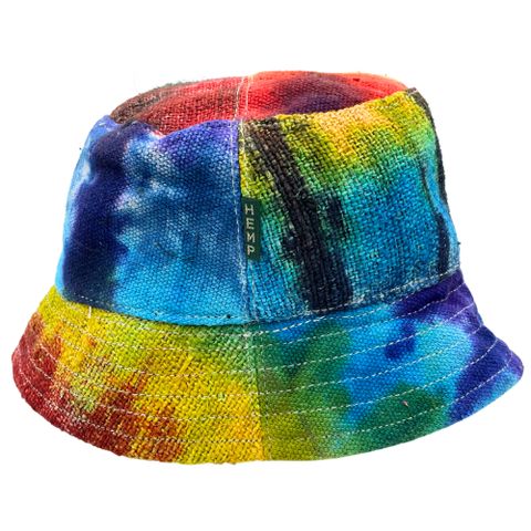 Tiedye Patched Hemp & Cotton Boho Festival Hat