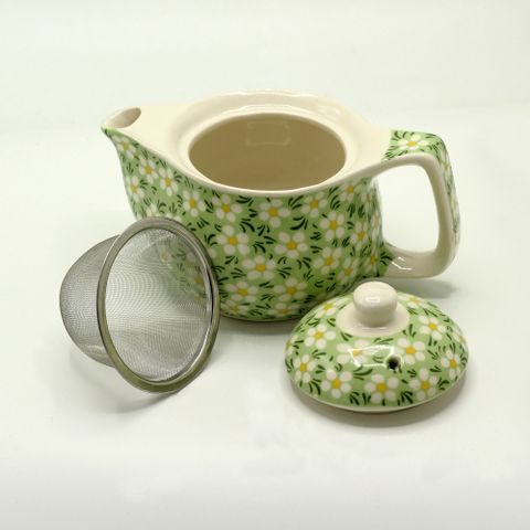 Green Daisy Small Herbal Teapot