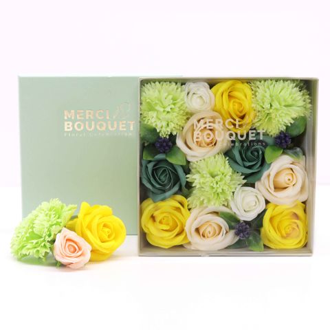 Spring Celebrations Yellow & Greens Soap Flower Gift  Box