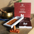 Amber Wood Pack of 15 Natural Incense Smudge Bricks and Burner