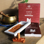 Amber Wood Pack of 15 Natural Incense Smudge Bricks and Burner