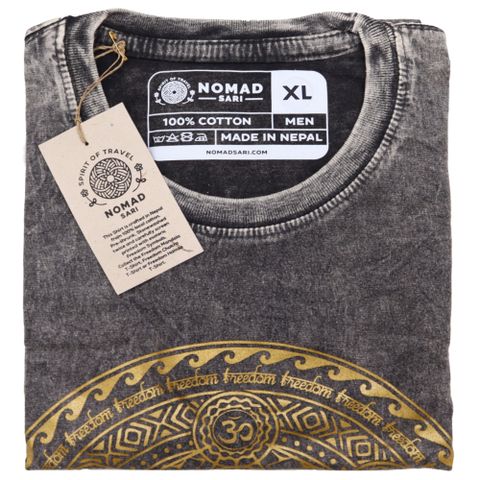 Chakra Dark Grey  Stone Washed T-Shirt X Large