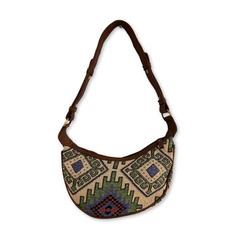 Geo-Geen Jacquard Hobo Bag