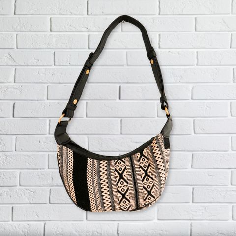 Grey Metro Jacquard Hobo Bag