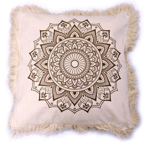 Bronze Lotus Mandala  Cushion Cover