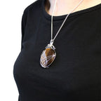 Tiger Eye Swirl Wrapped Gemstone Necklace