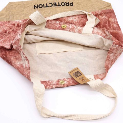 Hamsa Protection Terracotta Stonewash All Natural Bag