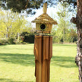 Round Seagrass Bird Box with Chimes