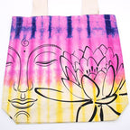Lotus Buddha Multi Colour Tie Dye Cotton Bag