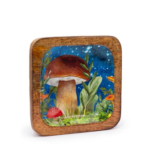 Teal Mushroom Big Square Trinket Tray