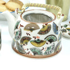 China Fans Herbal Teapot Set