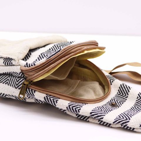 Black & White Body Cross Bag Natural Cotton