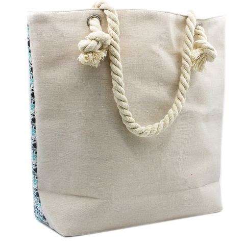 Deep Blue Rope Handle Mandela Bag