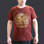 Hamsa Maroon  Stone Washed T-Shirt Small