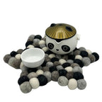 Multi Grey Felt Ball Star Centre Mat