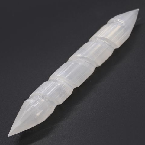 Selenite Spiral Wand 16 cm (Point Both Ends)