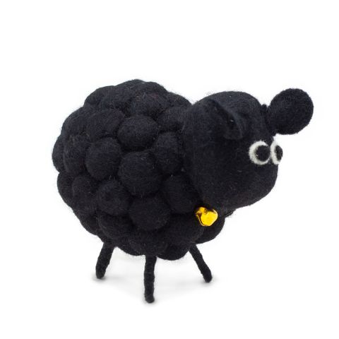 Black Little Felt Sheep