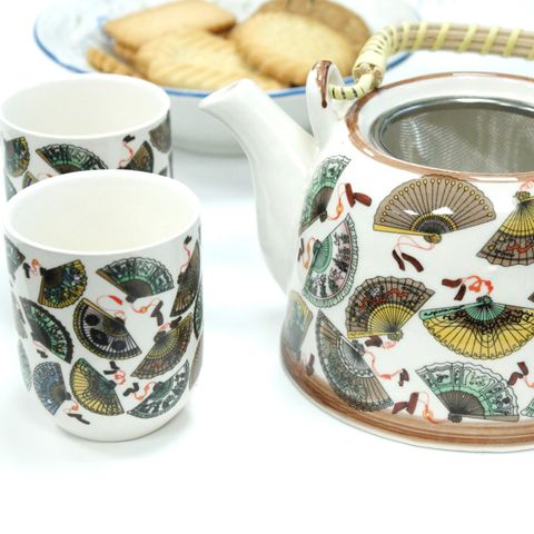 China Fans Herbal Teapot Set