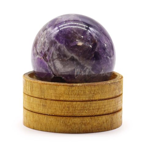 African Amethyst Gemstone Sphere with Stand 50mm