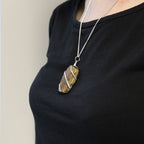 Rough Tiger Eye Cascade Wrapped Gemstone Necklace