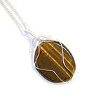 Tiger Eye Swirl Wrapped Gemstone Necklace