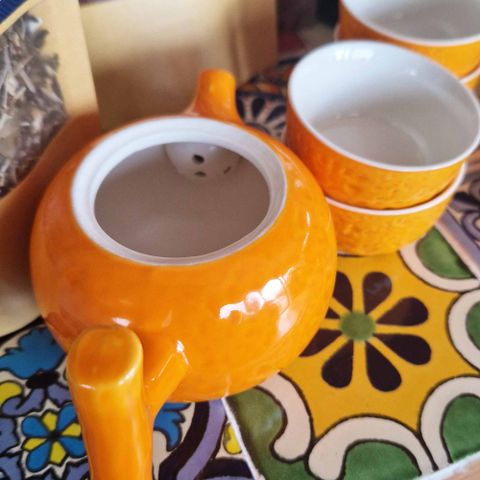 Herbal Orange Teapot Set