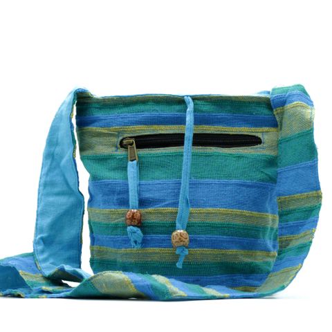 Spring Meadows Green & Blue Nepal Sling Bag