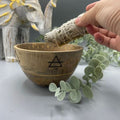 Four Elements Wooden Smudge and Ritual Offerings Bowl 11x7cm