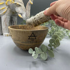 Four Elements Wooden Smudge and Ritual Offerings Bowl 11x7cm