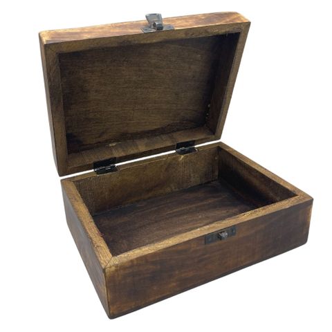 Black Large Ceramic Glazed Wood Box