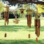 Round Seagrass Bird Box with Chimes