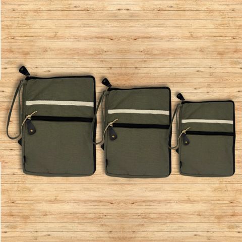 Olive Canvas Travel Laptop Pouch   (24x33cm)