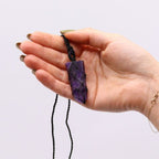 Amethyst Laced Gemstone Flat Point Pendant