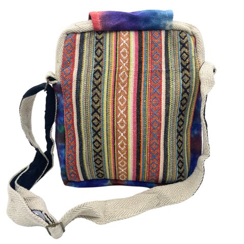 Tie Dye Hemp Messenger Bag Two Zip