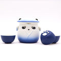 Sky Blue Panda Teapot Set & Three Cups