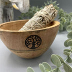 Tree of Life Wooden Smudge and Ritual Offerings Bowl  11x7cm