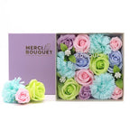 Baby Blessings Blues Soap Flower Gift Square Box