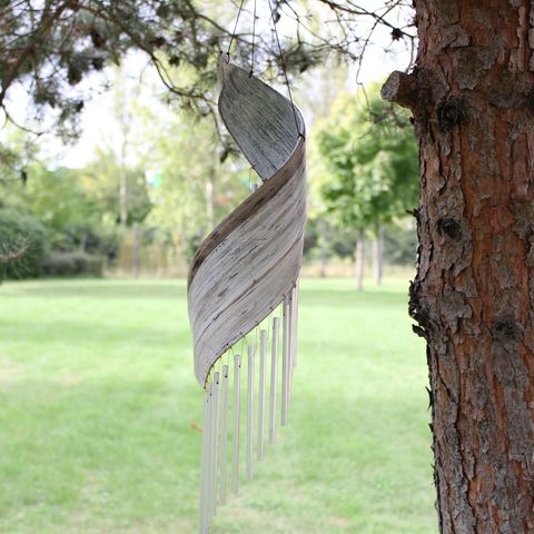 Whitewash Coconut Leaf Wind Chimes