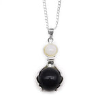 Black Agate Gemstone Healing Hands Pendant