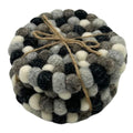 Multi Grey Felt Ball Round Coasters (set of 4)
