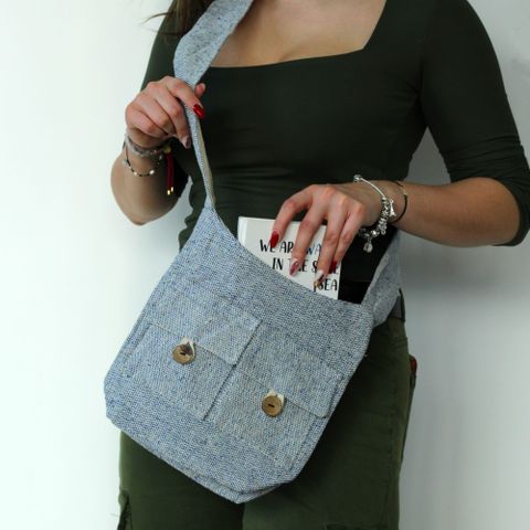 Denim Natural Tones Two Pocket Bag Medium