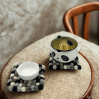 Multi Grey Felt Ball Square Coasters (set of 4)