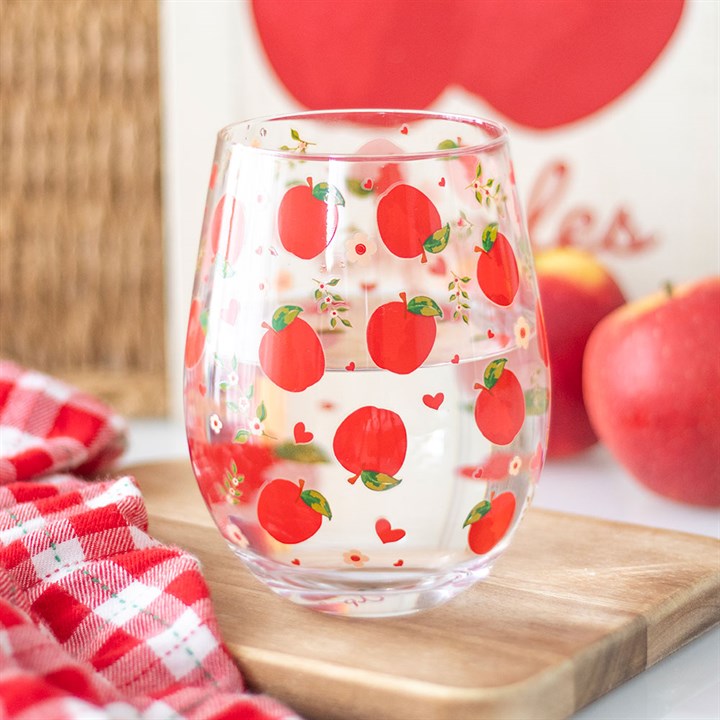 Eleanoras Apple Print Stemless Glass 